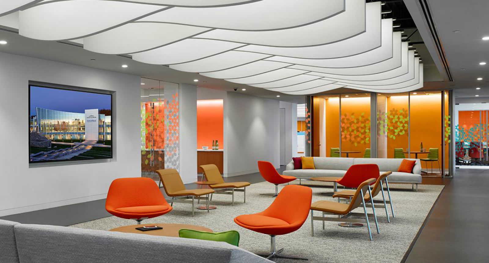 One of the many futuristic office spaces in their Living Laboratory